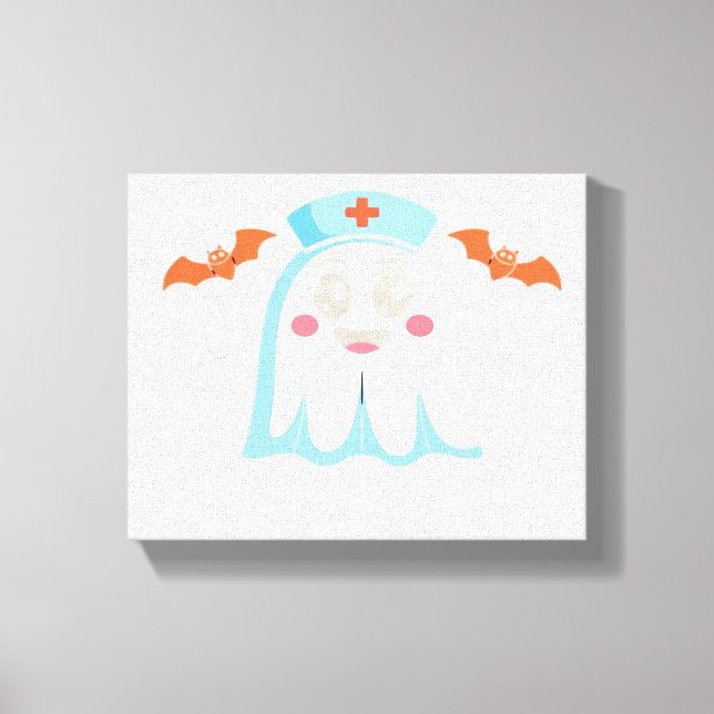 Dialysis Nephrology Nurse Cute Halloween Spooky Es Canvas Print (Front)