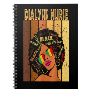 Dialysis Nurse Afro African American Black History Notebook