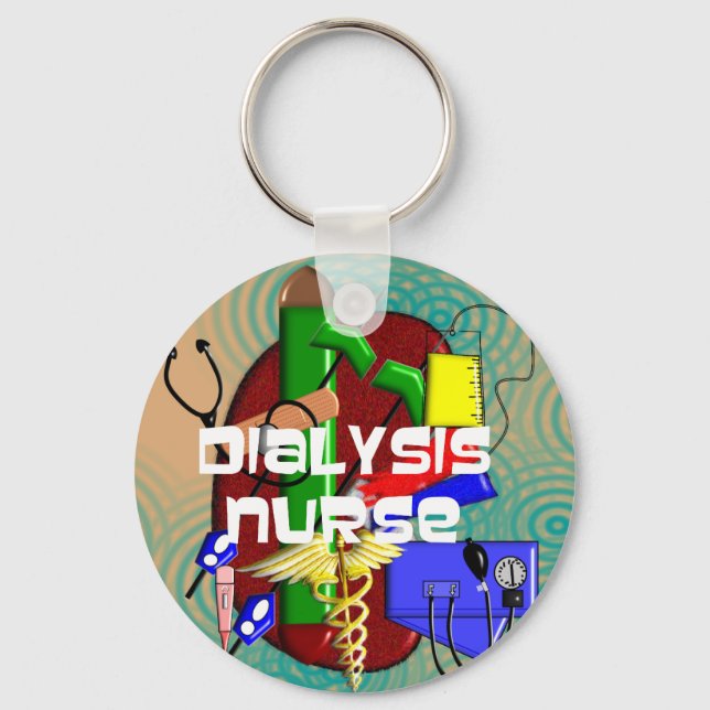 Dialysis Nurse Art Gifts Keychain (Front)