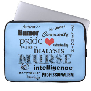 Dialysis Nurse-Attributes/Blue-13 inch Laptop Sleeve