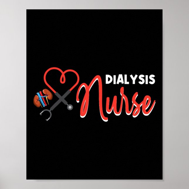 Dialysis Nurse Gifts For Technician Heart Nephrolo Poster (Front)