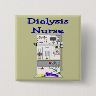 Dialysis Nurse Gifts-Unique Machine Design 2 Inch Square Button