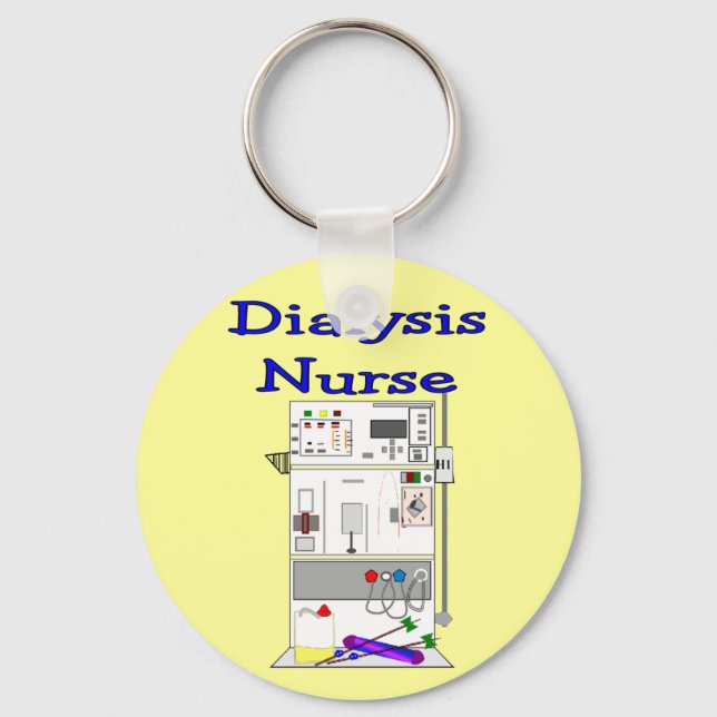Dialysis Nurse Gifts-Unique Machine Design Keychain (Front)