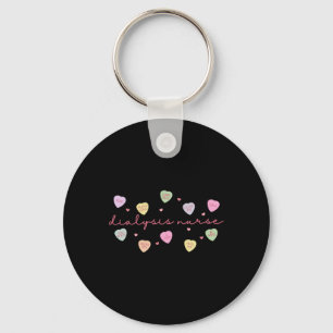 Dialysis Nurse Heart Valentine Day Nephrology Tech Keychain