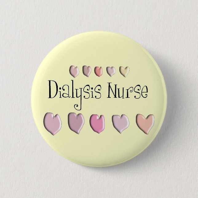 Dialysis Nurse Hearts Design Gifts 2 Inch Round Button (Front)