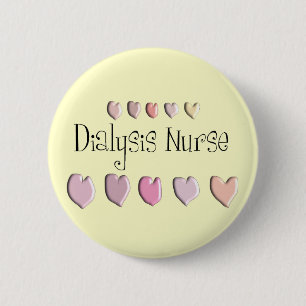 Dialysis Nurse Hearts Design Gifts 2 Inch Round Button