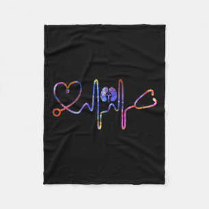 Dialysis Nurse Nephrology Kidney Disease Nursing 3 Fleece Blanket