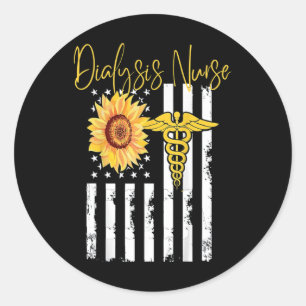 Dialysis Nurse Nephrology Kidney Disease Nursing 4 Classic Round Sticker