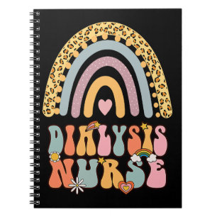 Dialysis Nurse Nephrology Nursing Groovy Retro Rai Notebook