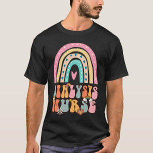 Dialysis Nurse Nephrology Nursing Groovy Retro Rai T-Shirt