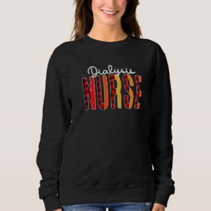 Dialysis Nurse Plaid Red Love Heart Stethoscope Rn Sweatshirt
