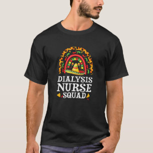 Dialysis Nurse Squad Cinco De Mayo Rainbow Leopard T-Shirt