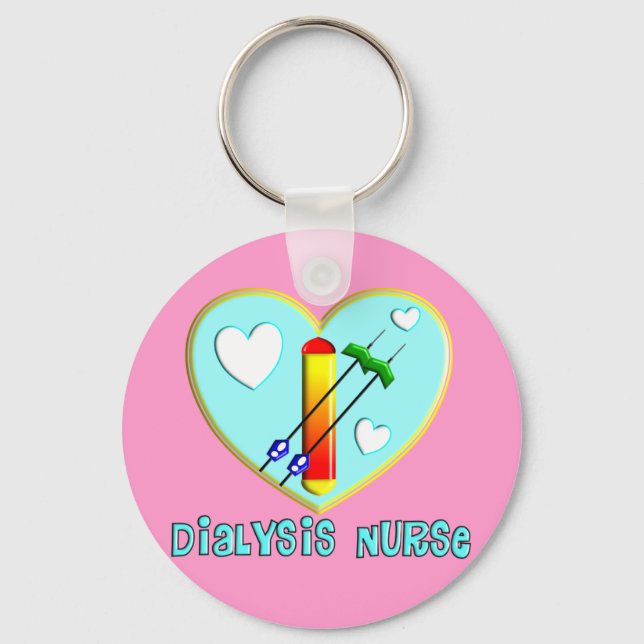 Dialysis Nurse T-Shirts and Gifts Keychain (Front)