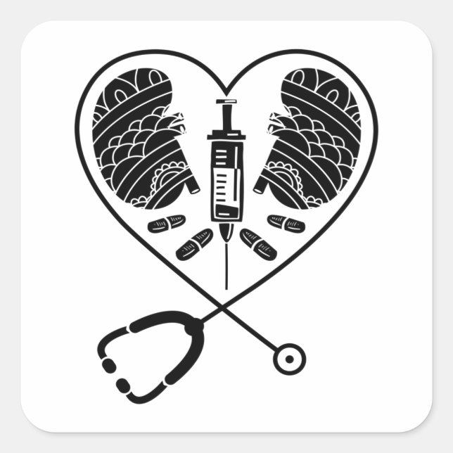 Dialysis Nurse Technician Nephrology Dialysis Tech Square Sticker (Front)