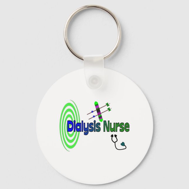 "Dialysis Nurse" Unique graphics Gifts Keychain (Front)