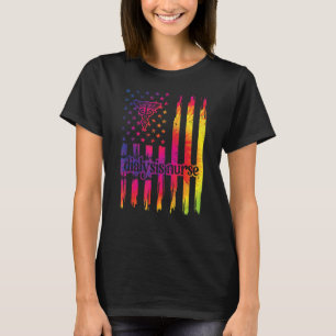 Dialysis Nurse Us Flag Kidney Dialysis Nursing T-Shirt