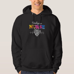 Dialysis Nurse Watercol Love Heart Stethoscope Rn Hoodie