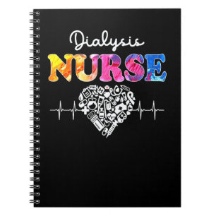 Dialysis Nurse Watercol Love Heart Stethoscope Rn  Notebook