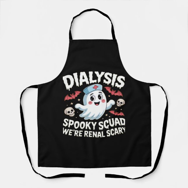 Dialysis Spooky Squad Renal Halloween Nephrology N Apron (Front)