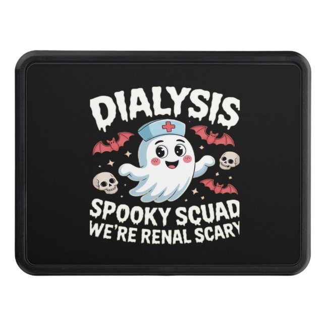 Dialysis Spooky Squad Renal Halloween Nephrology N Trailer Hitch Cover (Front)