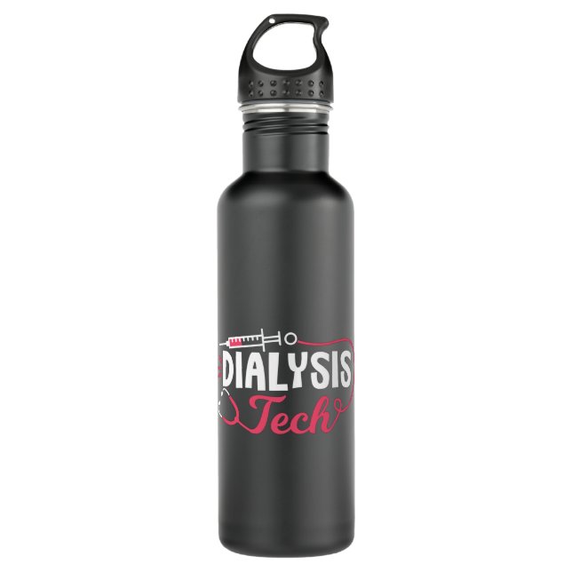Dialysis Tech Dialysis Nurse Technician Nephrology 710 Ml Water Bottle (Front)