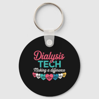 Dialysis Tech Making A Difference Technician Heart Keychain