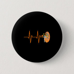 Dialysis Tech Nephrology Nurse Kidney Heartbeat Pu 2 Inch Round Button