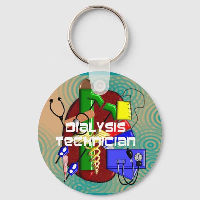 Dialysis Technician Art Gifts Keychain (Front)