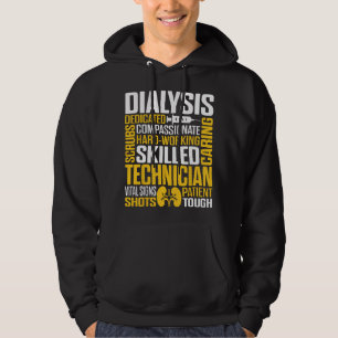 Dialysis Technician Hardworking Nephrology Tech Hoodie