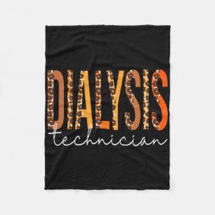 Dialysis Technician Leopard Fall Autumn Lovers Tha Fleece Blanket