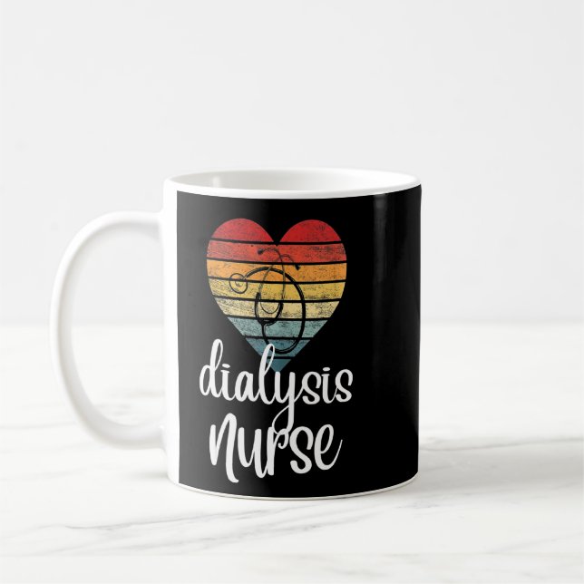Dialysis Technician Nurse Kidney Heartbeat  Coffee Mug (Left)