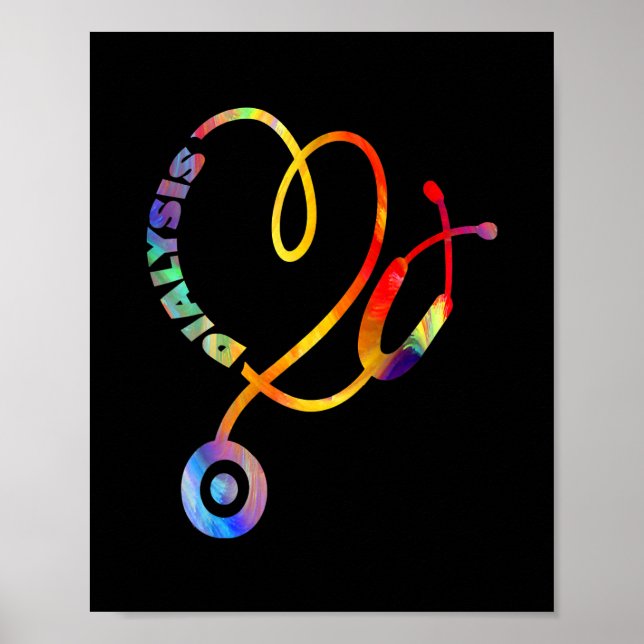 Dialysis Technician Nurse Kidney Heartbeat Funny Poster (Front)