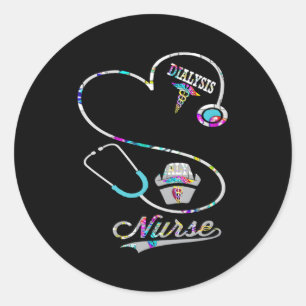 Dialysis Technician Nurse Ney Hebeat Classic Round Sticker