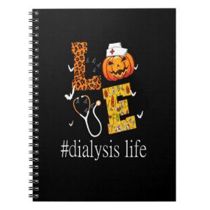 Dialysisn Nurse Life Love Halloween Nursing Pumpki Notebook