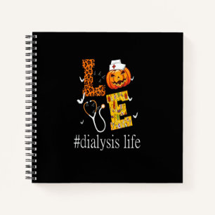Dialysisn Nurse Life Love Halloween Nursing Pumpki Notebook