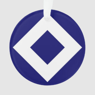 Diamant Bleu Profond, Bordure Blanche Gras