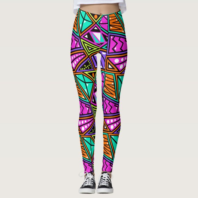 diamant bleu violet bleu aqua leggings de yoga mul (Devant)