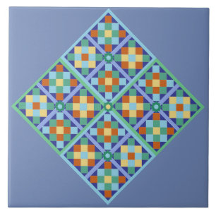 Diamant en carreaux marocains en terre cuite en or