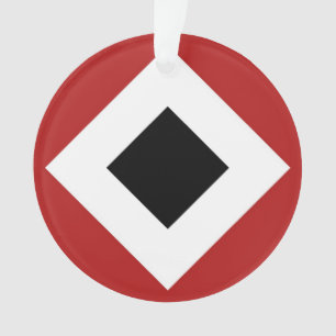 Diamant noir, Bordure en blanc gras sur Rouge