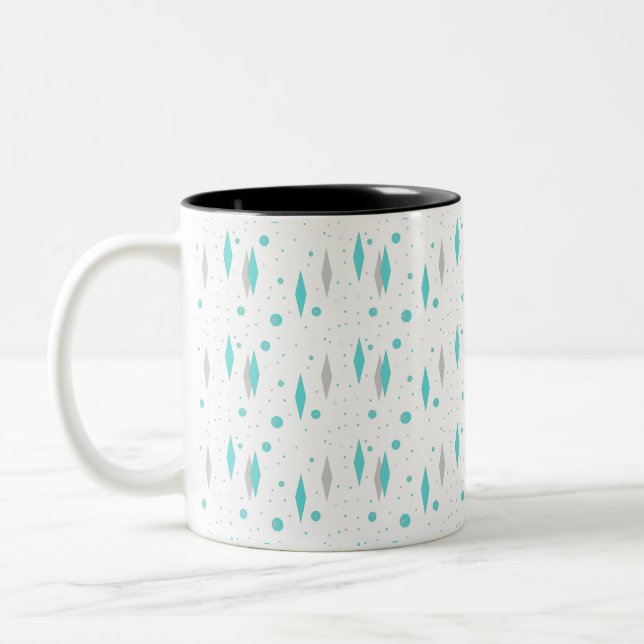 Diamant Turquoise Rétro & Mug Deux Tons Starburst (Gauche)