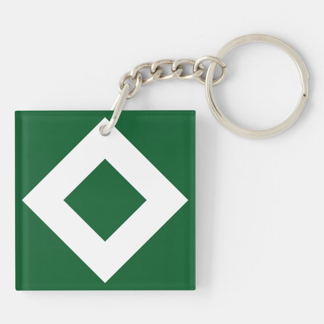 Diamant Vert, Bordure Blanche Gras (Dos)