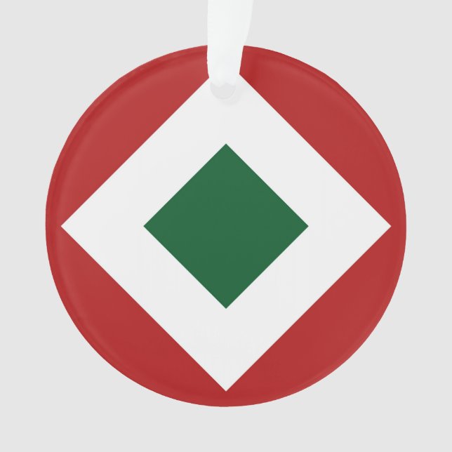 Diamant vert, Bordure blanche gras sur Rouge (devant)
