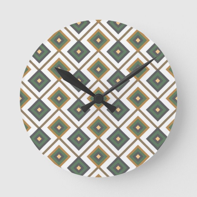 Diamante in green round clock (Front)