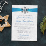 Diamante Snowflake & Blue Ribbon Winter Wedding<br><div class="desc">Celebrate in style with these elegant and very trendy wedding invitations. The design is easy to personalize with your special event wording and your guests will be thrilled when they receive these fabulous invites.</div>