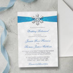 Diamante Snowflake & Blue Ribbon Winter Wedding<br><div class="desc">Celebrate in style with these elegant and very trendy wedding rehearsal dinner invitations. The design is easy to personalize with your special event wording and your guests will be thrilled when they receive these fabulous invites. Matching wedding items can be found in the collection.</div>