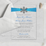 Diamante Snowflake & Blue Ribbon Winter Wedding Acrylic Invitations<br><div class="desc">Celebrate in style with these elegant and very trendy acrylic wedding invitations. This design is easy to personalize with your special event wording and your guests will be thrilled when they receive these fabulous invites. Matching wedding items can be found in the collection.</div>