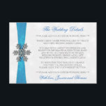 Diamante Snowflake & Blue Ribbon Winter Wedding Enclosure Card<br><div class="desc">The diamante snowflake & blue ribbon wedding collection is perfect for any couple planning a romantic winter wedding celebration. The design features a light silvery grey and white snowflake textured background with a diamante snowflake on top of a silky looking ribbon. The wording incorporates the same silvery grey and blue...</div>