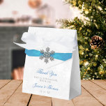 Diamante Snowflake & Blue Ribbon Winter Wedding Favor Box<br><div class="desc">Celebrate in style with these elegant and very trendy wedding favour boxes. The design is easy to personalize with your own wording and your family and friends will be thrilled when they receive this fabulous favour boxes. Matching items can be found in the collection.</div>