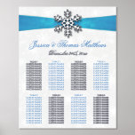 Diamante Snowflake & Blue Ribbon Winter Wedding Foil Prints<br><div class="desc">Celebrate in style with this elegant and very trendy real foil pressed wedding seating chart. The design is easy to personalize with your own wording and your family and friends will be thrilled when they see this fabulous table plan. Matching wedding items can be found in the collection.</div>
