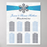 Diamante Snowflake & Blue Ribbon Winter Wedding Foil Prints<br><div class="desc">Celebrate in style with this elegant and very trendy real foil pressed wedding seating chart. The design is easy to personalize with your own wording and your family and friends will be thrilled when they see this fabulous table plan. Matching wedding items can be found in the collection.</div>